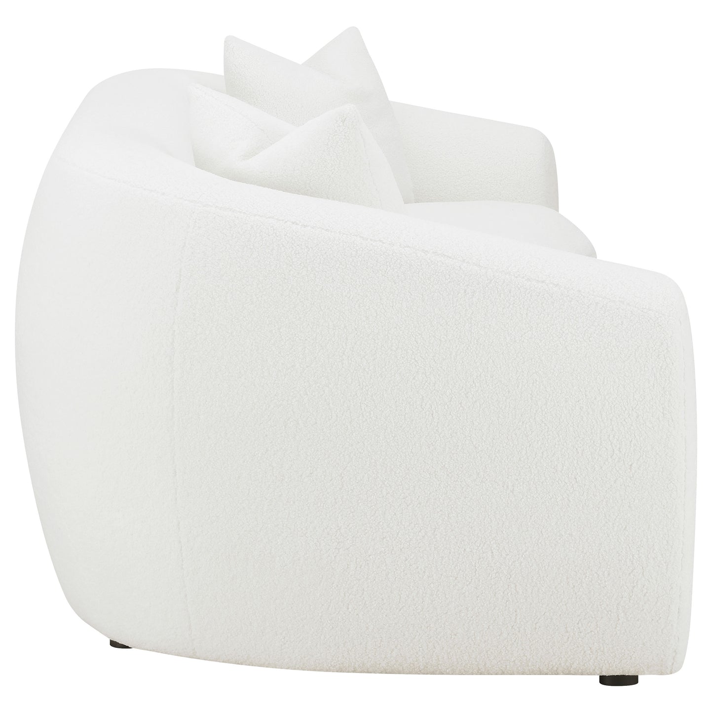 Conjunto de sofá tapizado de piel de oveja sintética Isabella de 2 piezas en color natural