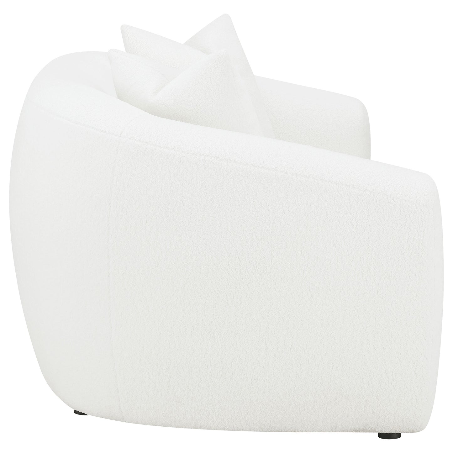 Conjunto de sofá tapizado de piel de oveja sintética Isabella de 2 piezas en color natural