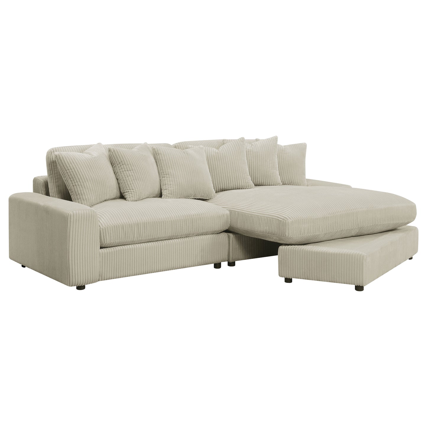 Sofá chaise longue reversible tapizado Blaine color arena