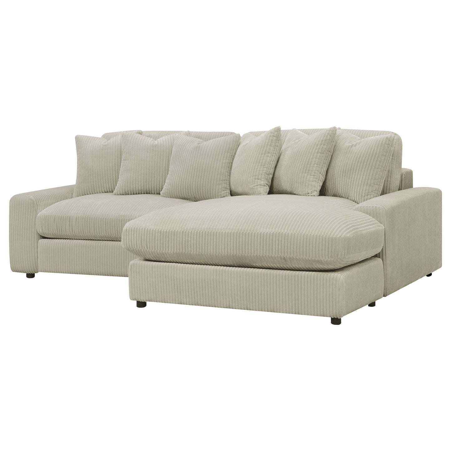 Sofá chaise longue reversible tapizado Blaine color arena