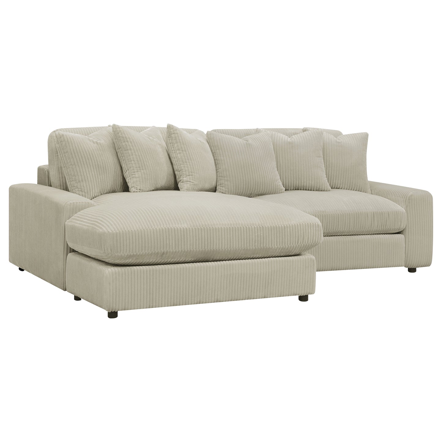 Sofá chaise longue reversible tapizado Blaine color arena