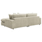 Sofá chaise longue reversible tapizado Blaine color arena