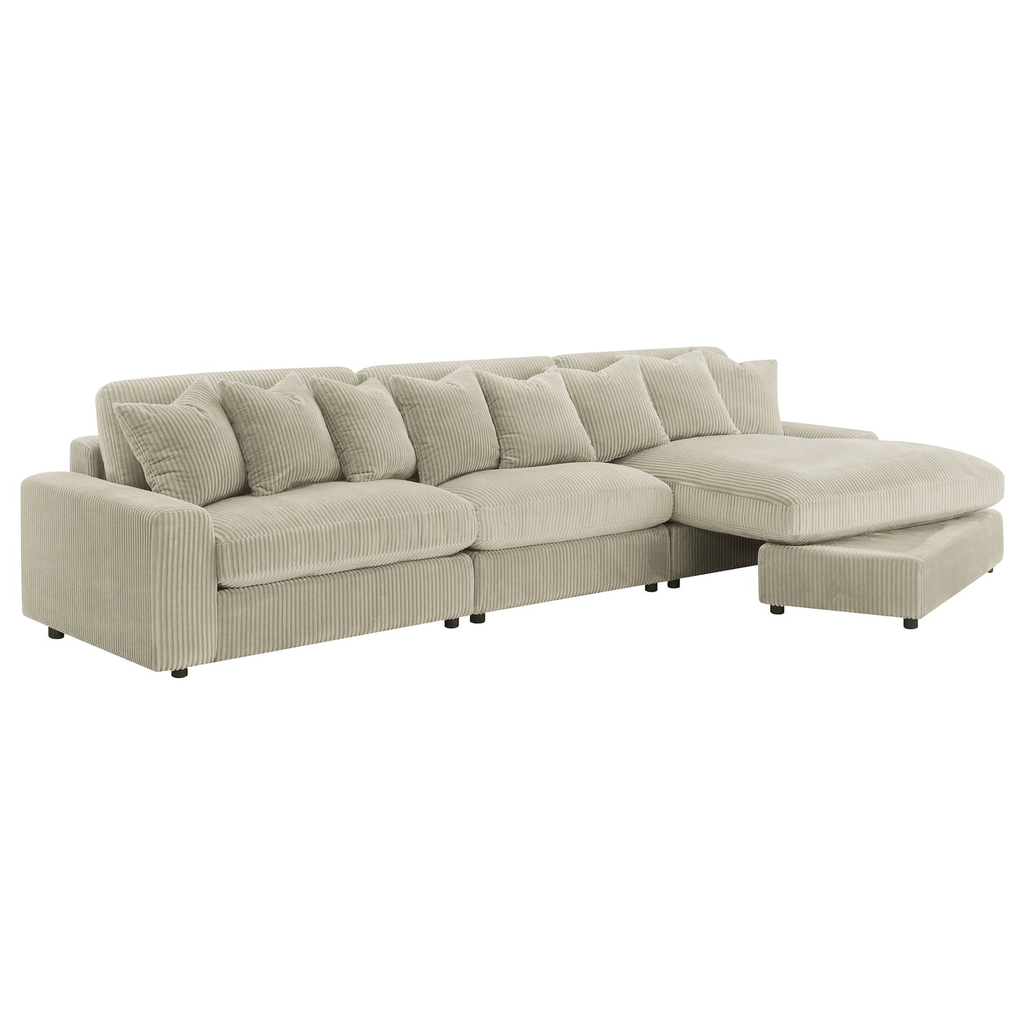 Sofá chaise longue reversible tapizado Blaine color arena