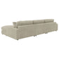 Sofá chaise longue reversible tapizado Blaine color arena