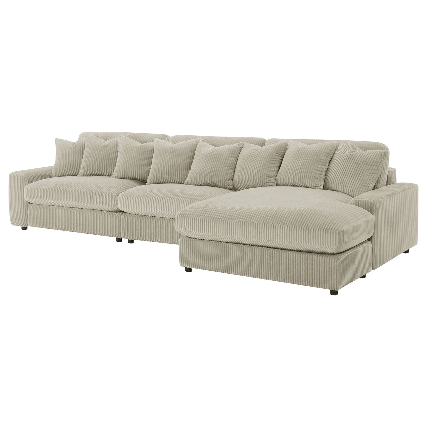 Sofá chaise longue reversible tapizado Blaine color arena