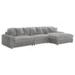 Sofá chaise longue reversible tapizado Blaine color niebla