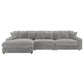 Sofá chaise longue reversible tapizado Blaine color niebla