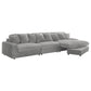 Sofá chaise longue reversible tapizado Blaine color niebla