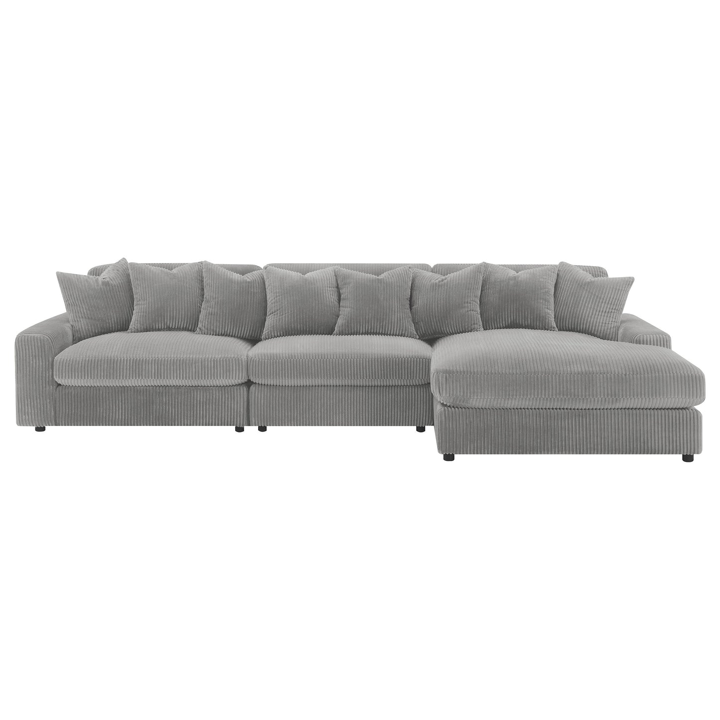 Sofá chaise longue reversible tapizado Blaine color niebla