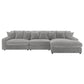 Sofá chaise longue reversible tapizado Blaine color niebla