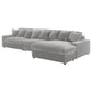 Sofá chaise longue reversible tapizado Blaine color niebla