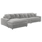 Sofá chaise longue reversible tapizado Blaine color niebla