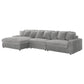 Sofá chaise longue reversible tapizado Blaine color niebla
