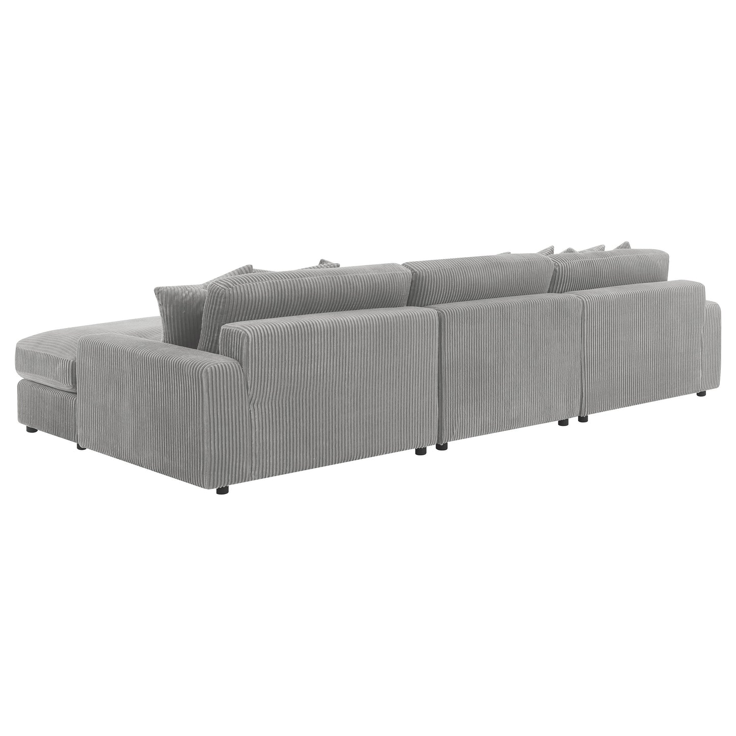 Sofá chaise longue reversible tapizado Blaine color niebla