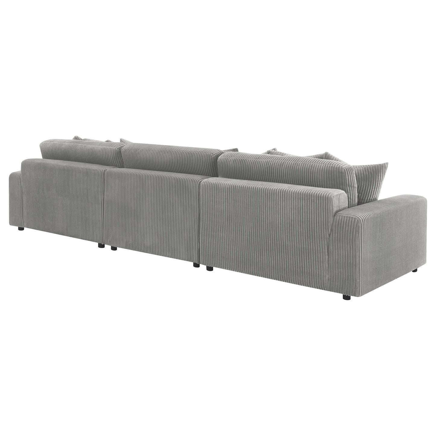 Sofá chaise longue reversible tapizado Blaine color niebla