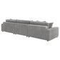 Sofá chaise longue reversible tapizado Blaine color niebla