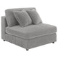 Sofá chaise longue reversible tapizado Blaine color niebla