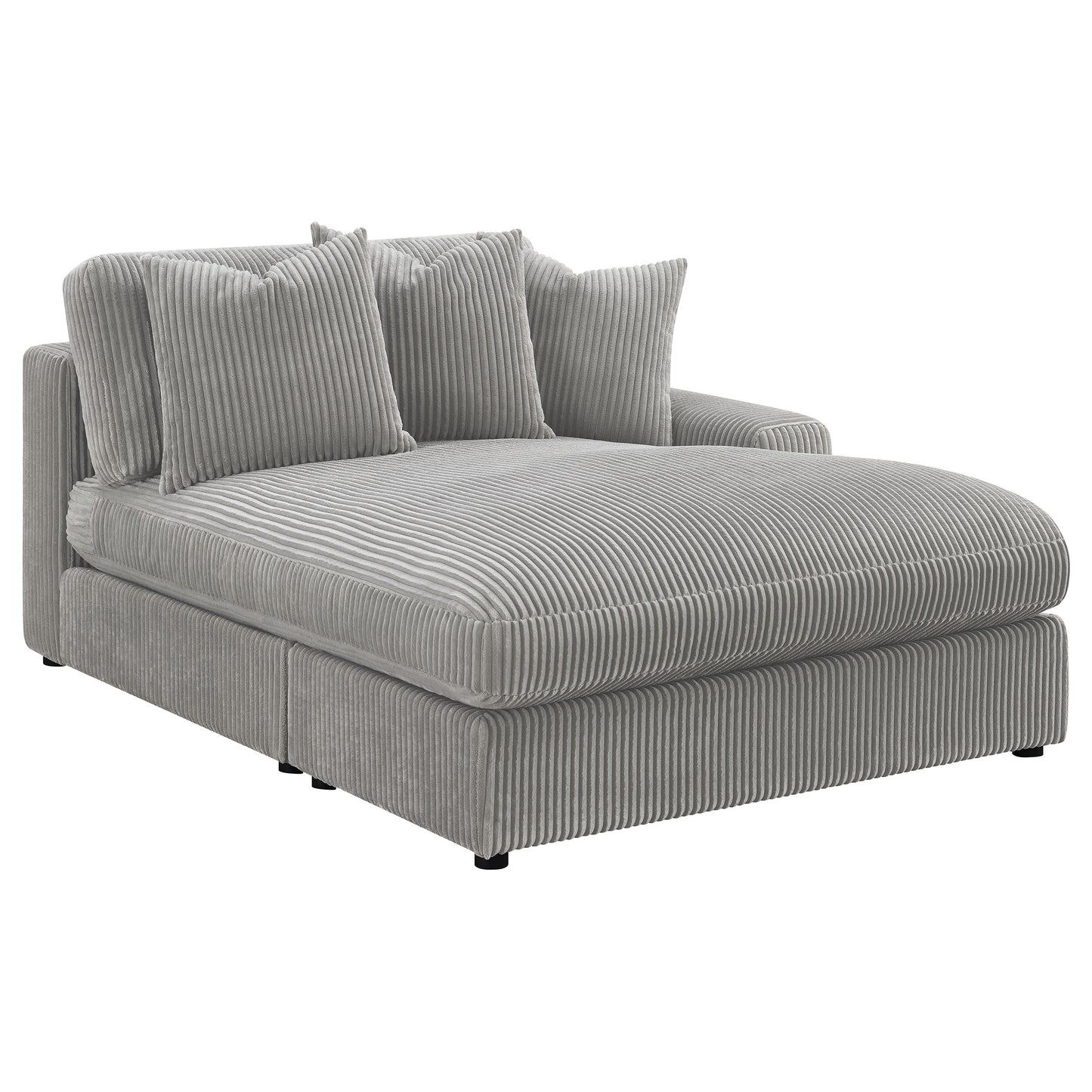 Sofá chaise longue reversible tapizado Blaine color niebla