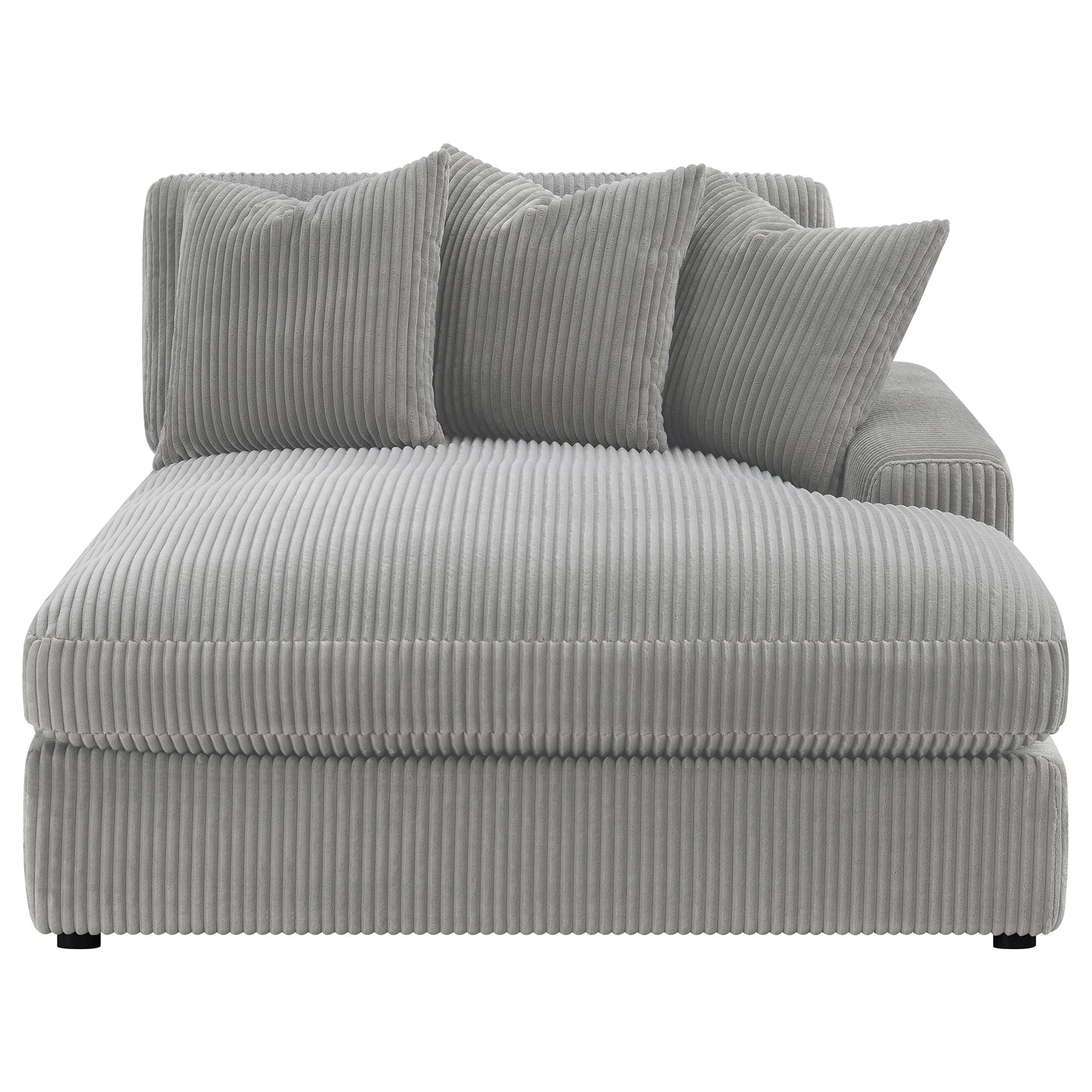 Sofá chaise longue reversible tapizado Blaine color niebla