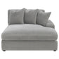 Sofá chaise longue reversible tapizado Blaine color niebla