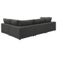Sofá modular seccional tapizado Serene de 4 piezas en color carbón