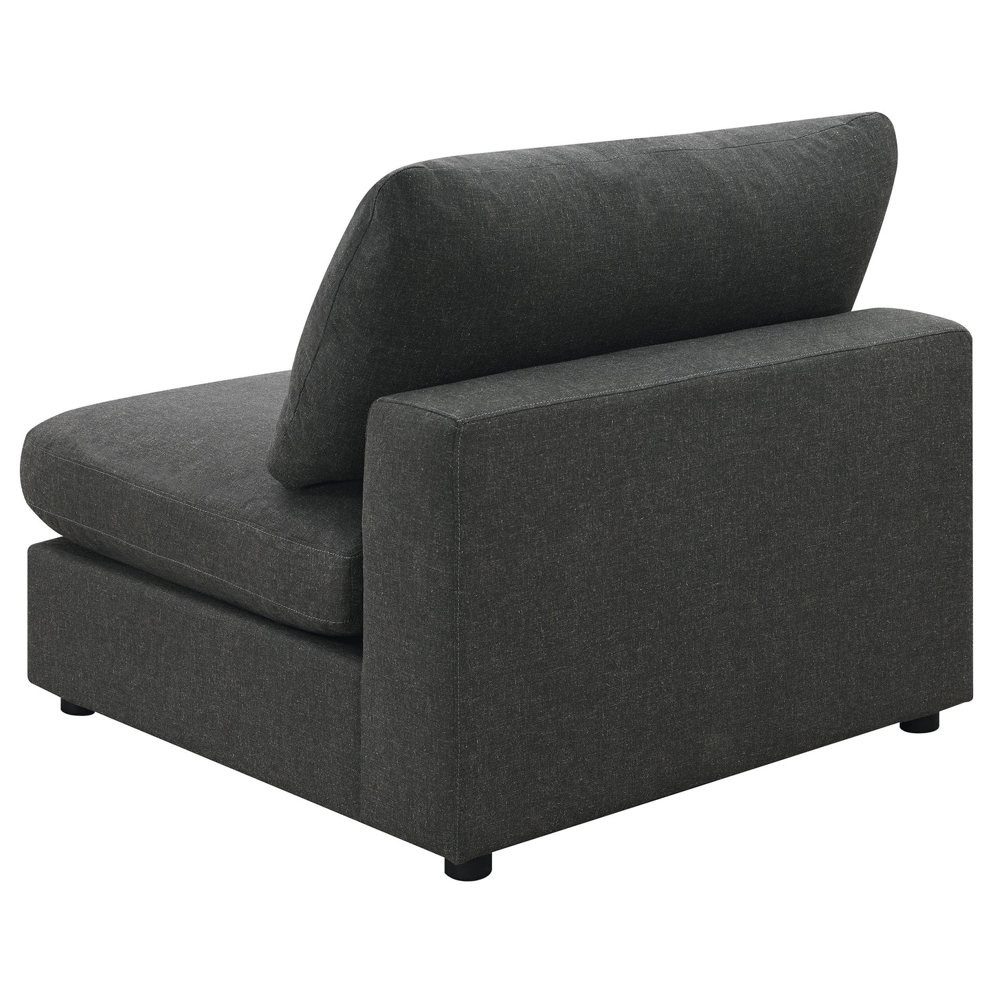 Sofá modular seccional tapizado Serene de 4 piezas en color carbón