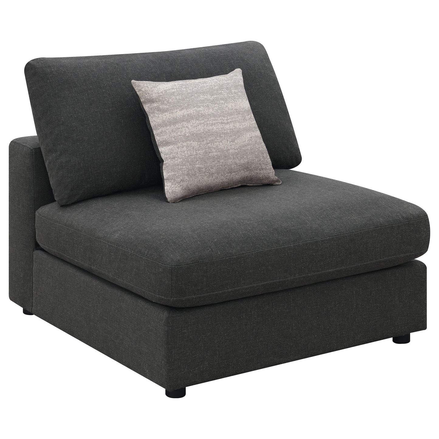 Sofá modular seccional tapizado Serene de 4 piezas en color carbón