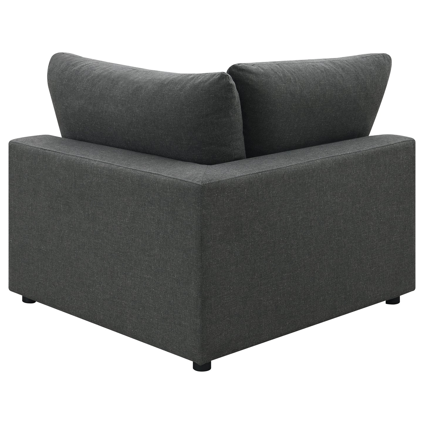 Sofá modular seccional tapizado Serene de 4 piezas en color carbón