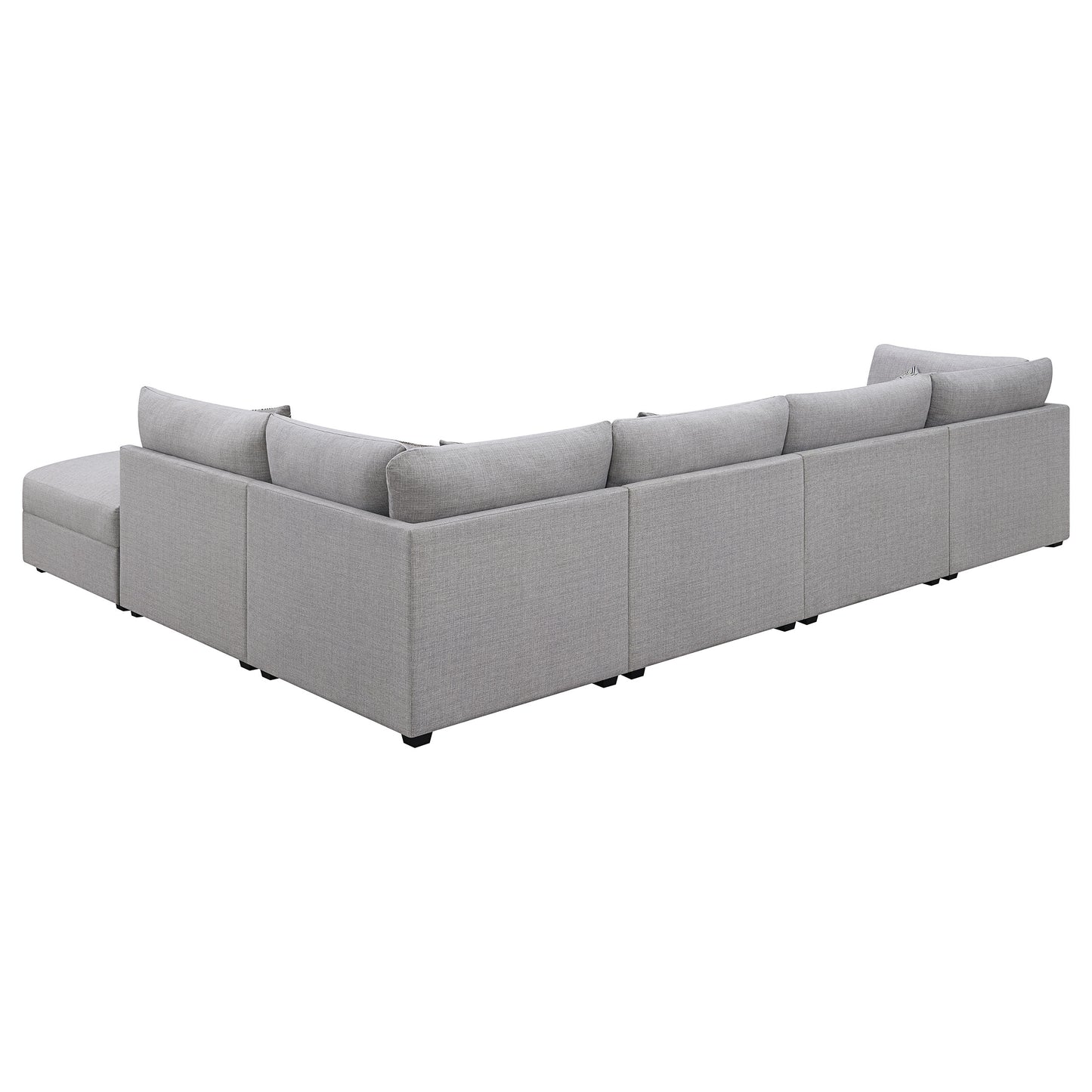 Sofá modular seccional tapizado Cambria de 6 piezas, color gris