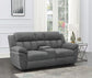 Loveseat eléctrico tapizado Bahrain en color carbón