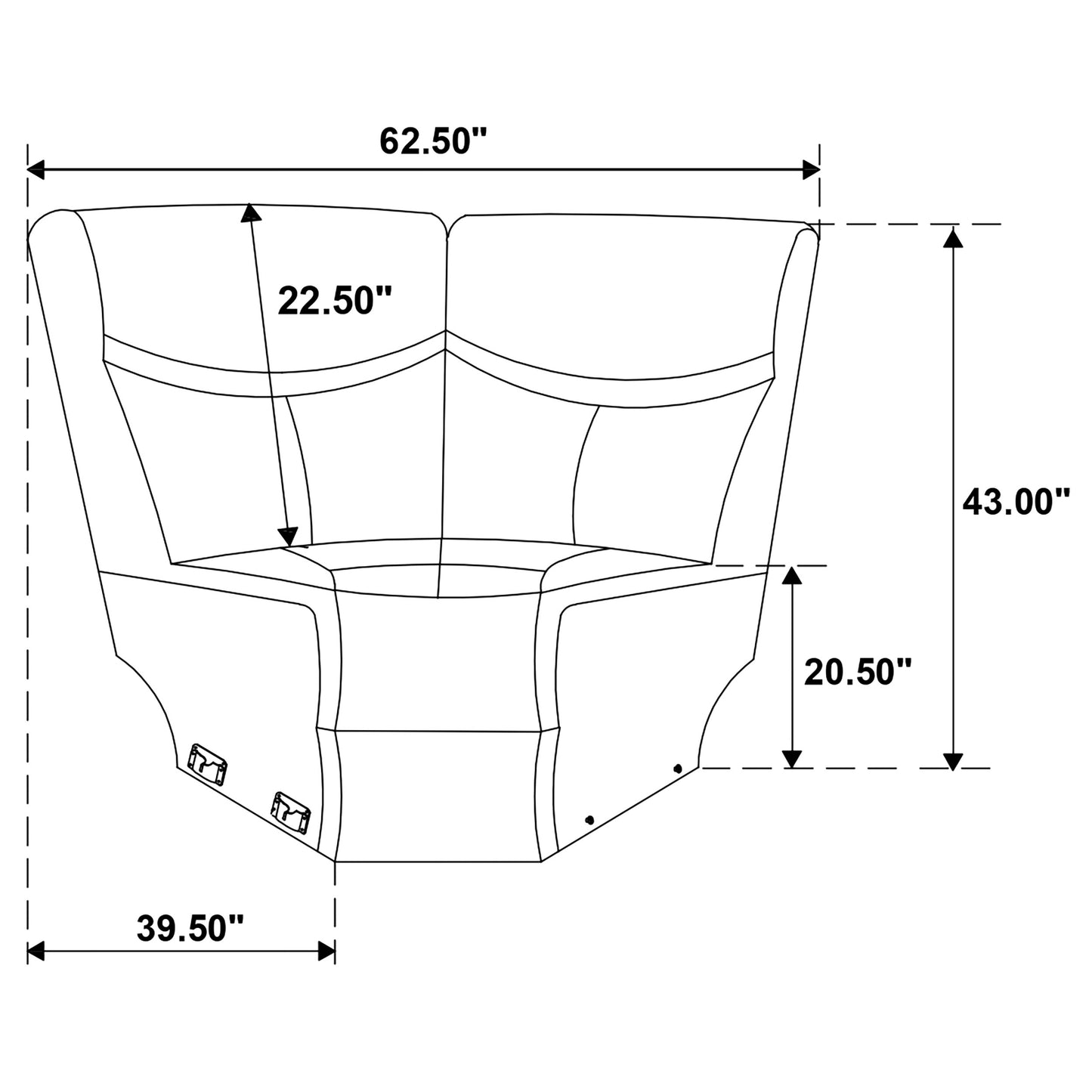 Sofá seccional reclinable eléctrico tapizado Sycamore gris