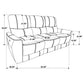 Conjunto de sofá reclinable eléctrico de 3 piezas Greenfield color marrón silla de montar