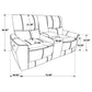 Conjunto de sofá reclinable eléctrico de 3 piezas Greenfield color marrón silla de montar