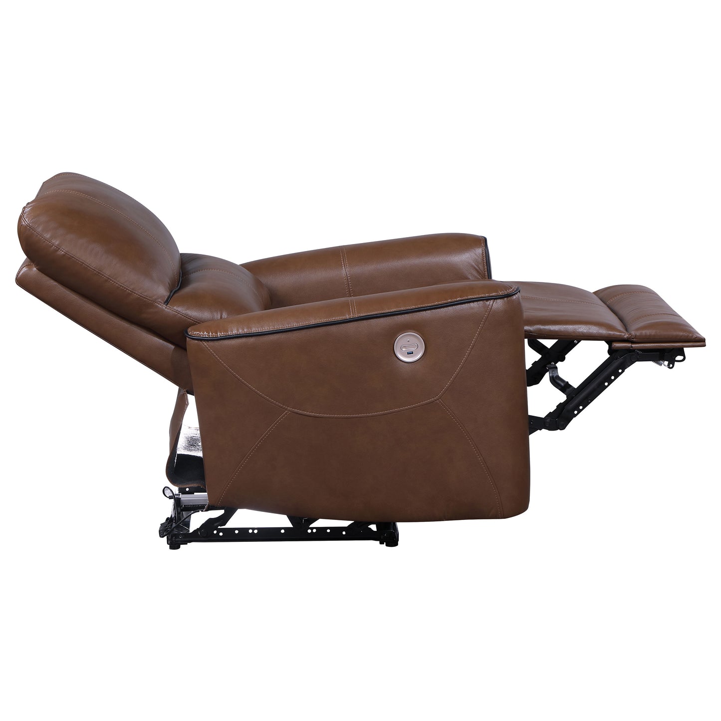 Conjunto de sofá reclinable eléctrico de 3 piezas Greenfield color marrón silla de montar