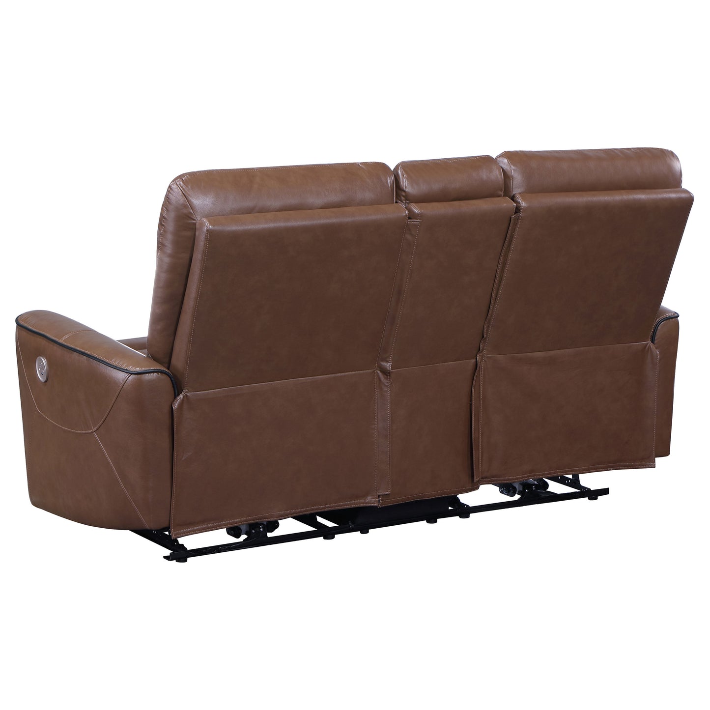 Conjunto de sofá reclinable eléctrico de 3 piezas Greenfield color marrón silla de montar