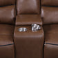 Conjunto de sofá reclinable eléctrico de 3 piezas Greenfield color marrón silla de montar