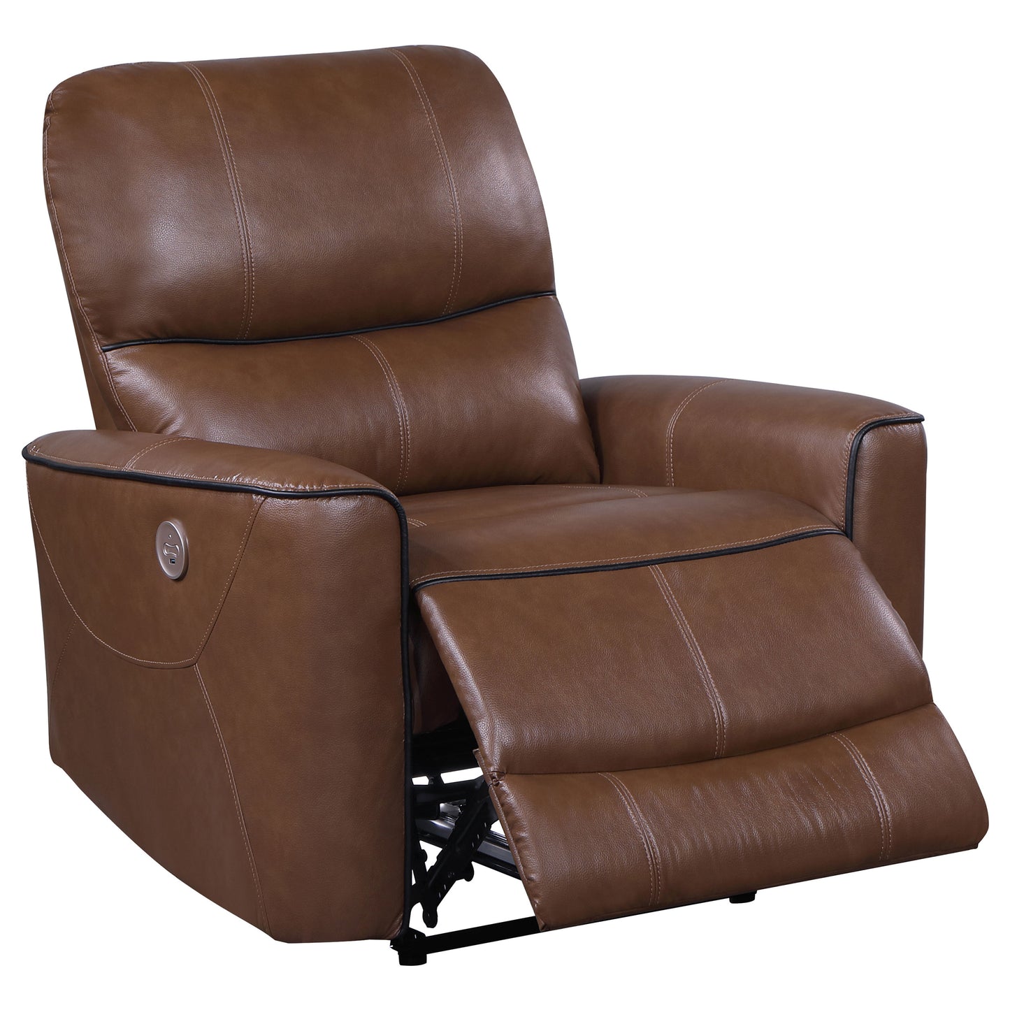 Conjunto de sofá reclinable eléctrico de 3 piezas Greenfield color marrón silla de montar