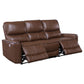 Conjunto de sofá reclinable eléctrico de 3 piezas Greenfield color marrón silla de montar