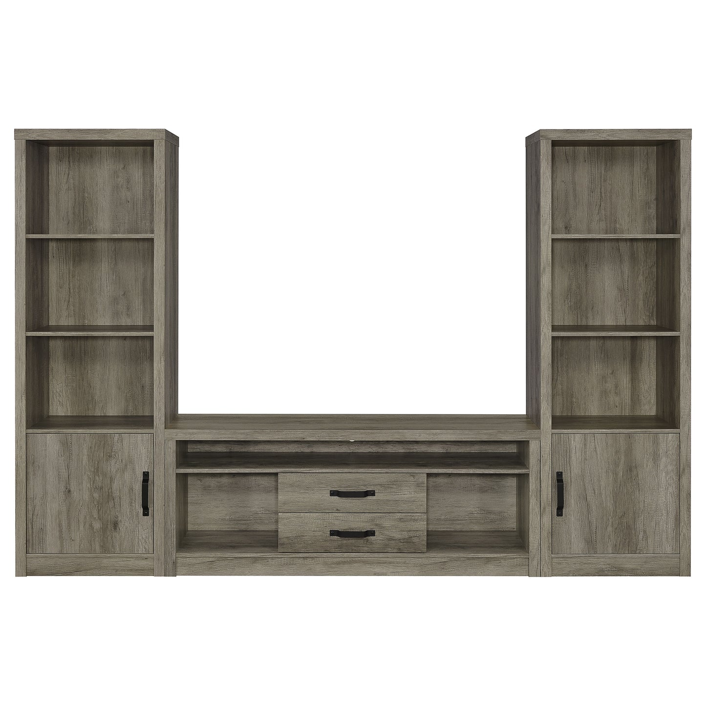 Burke 3-piece 59-inch TV Entertainment Center Grey Driftwood