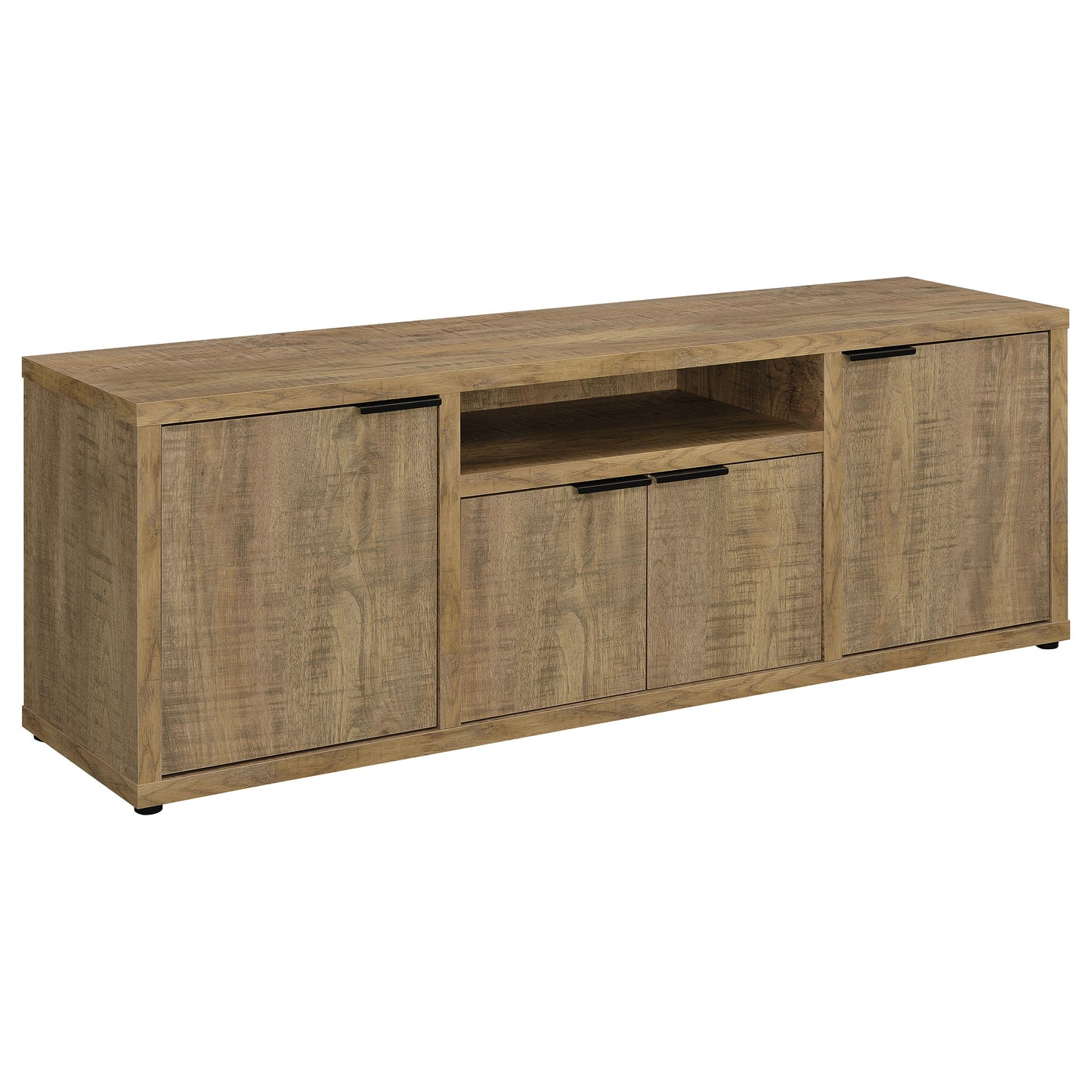 Mueble para TV Tabby de 4 puertas de madera de ingeniería de 60 pulgadas en color mango