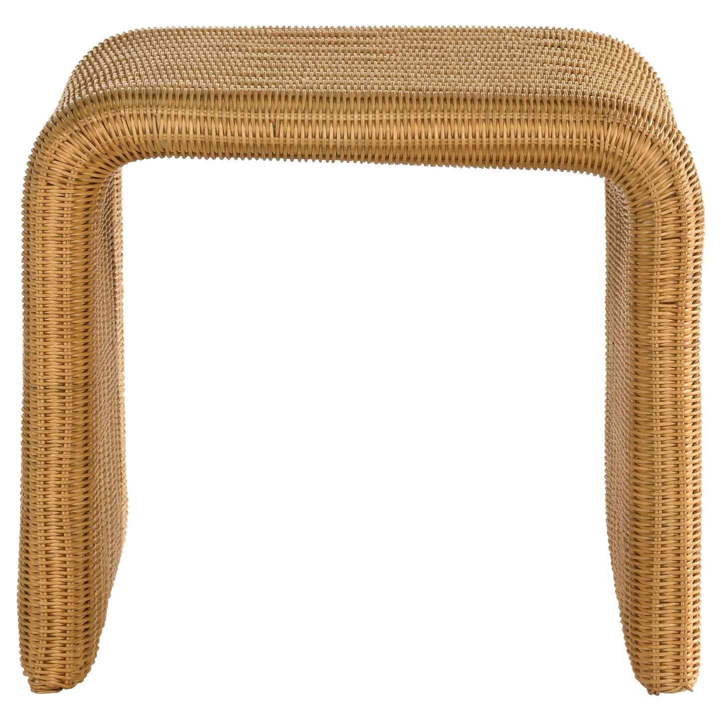 Mesa auxiliar cuadrada de ratán tejido Cahya, color natural