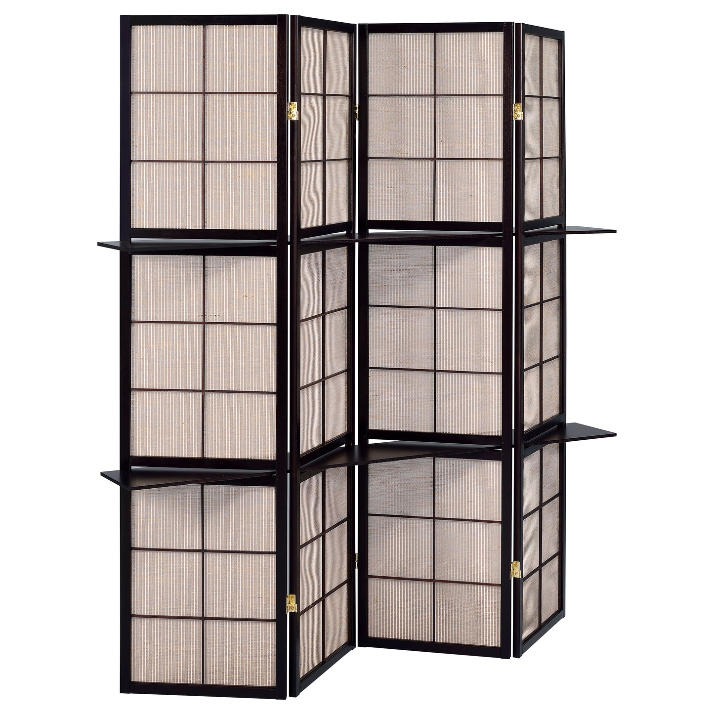 Biombo plegable Shoji de 4 paneles Iggy, color capuchino