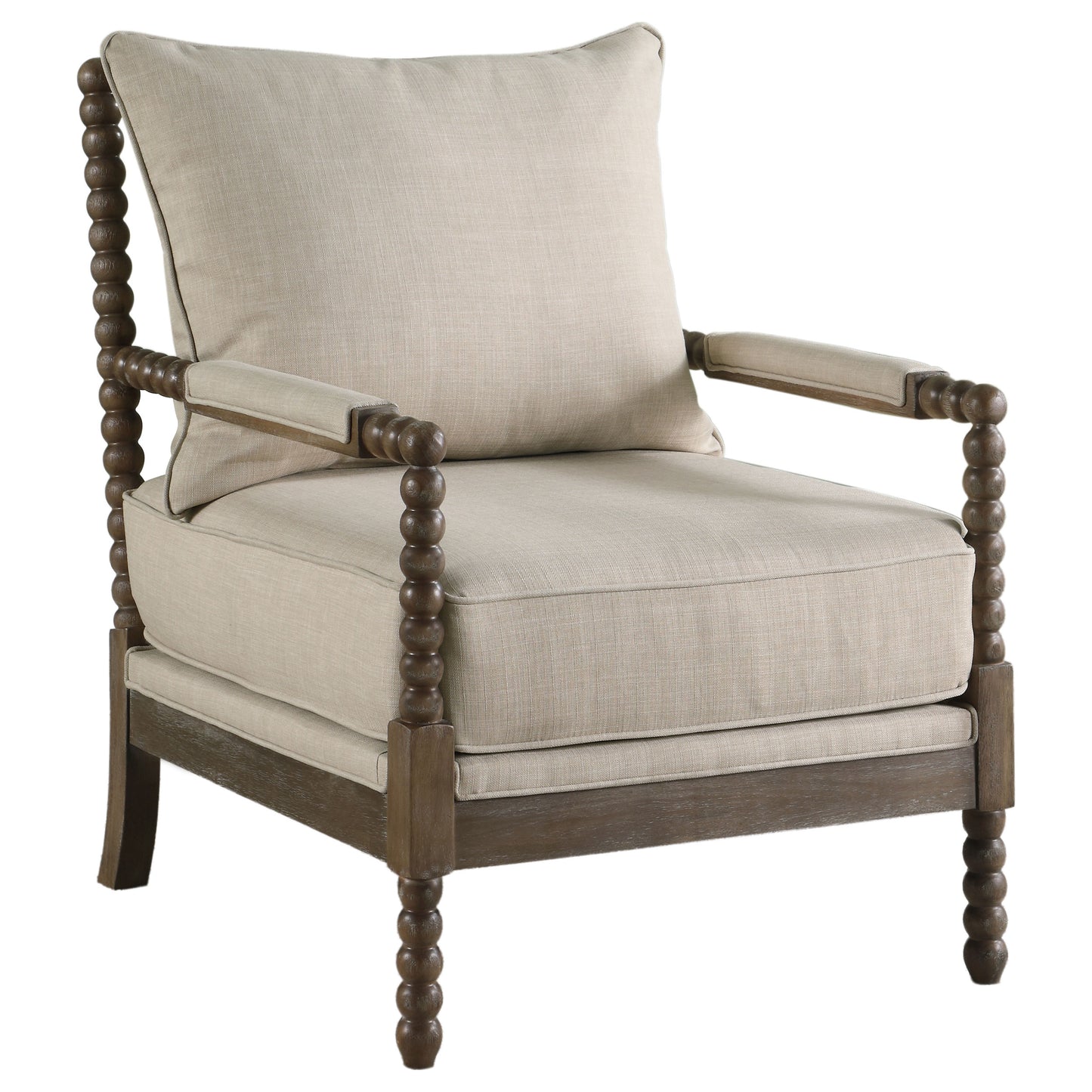 Sillón decorativo Bobbin tapizado Blanchett en beige y natural