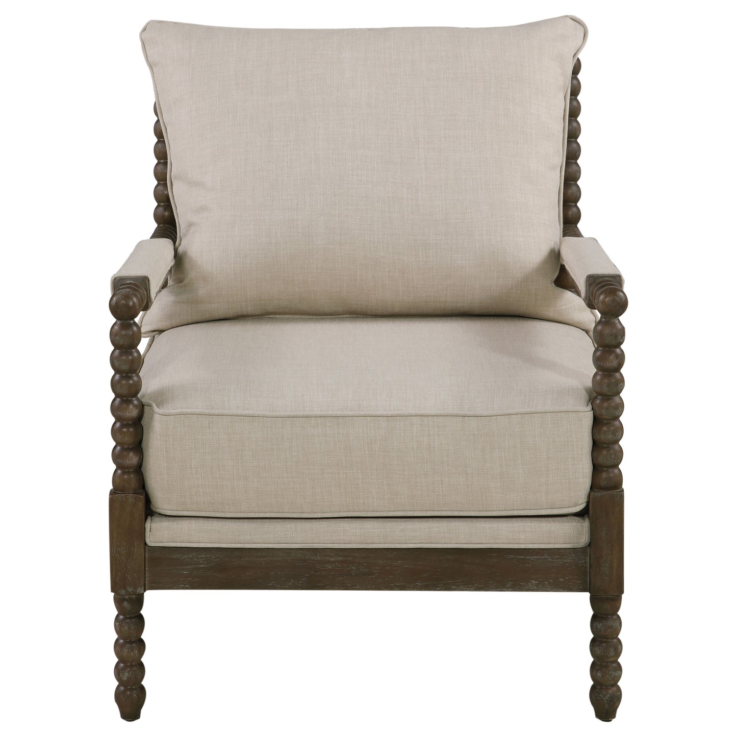 Sillón decorativo Bobbin tapizado Blanchett en beige y natural