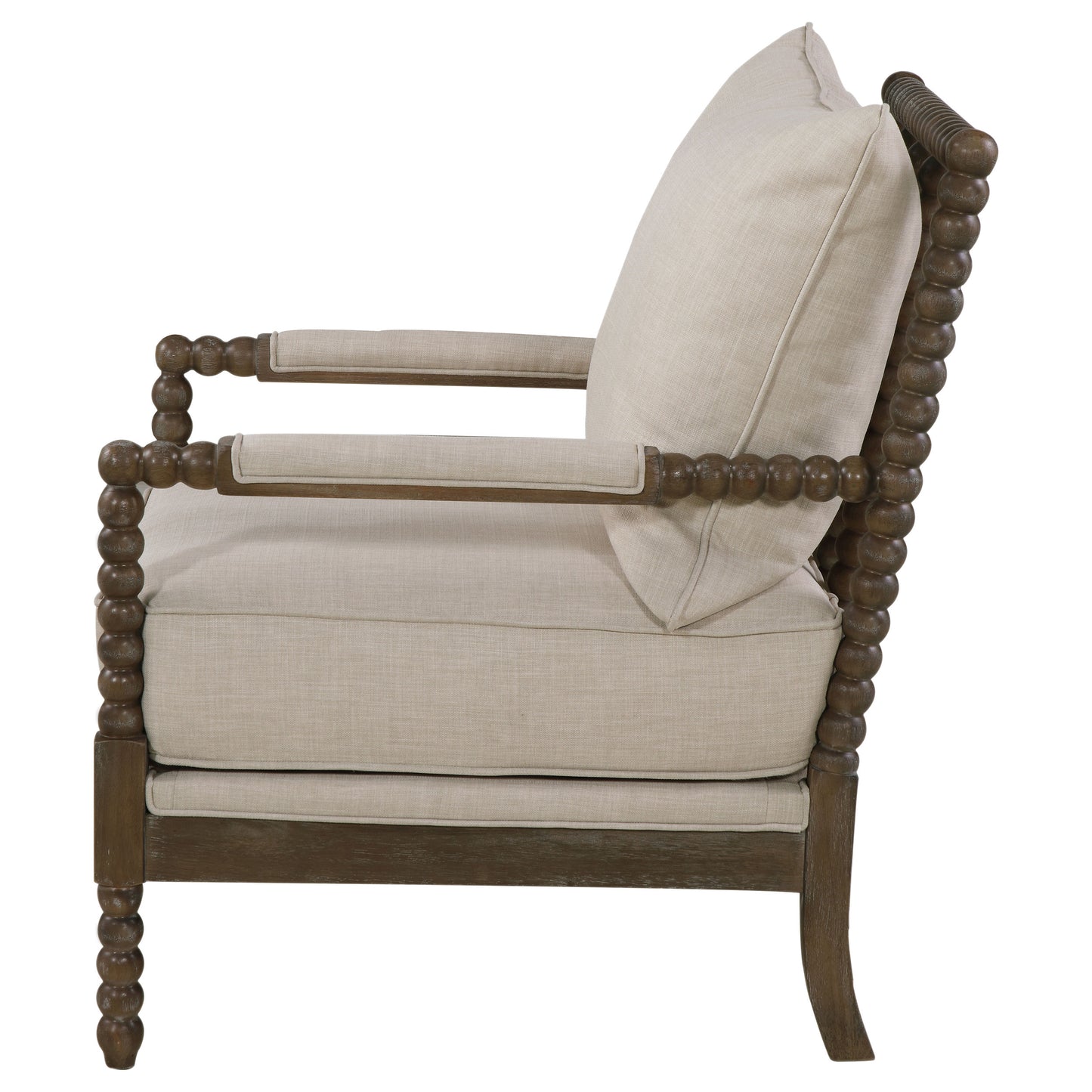 Sillón decorativo Bobbin tapizado Blanchett en beige y natural