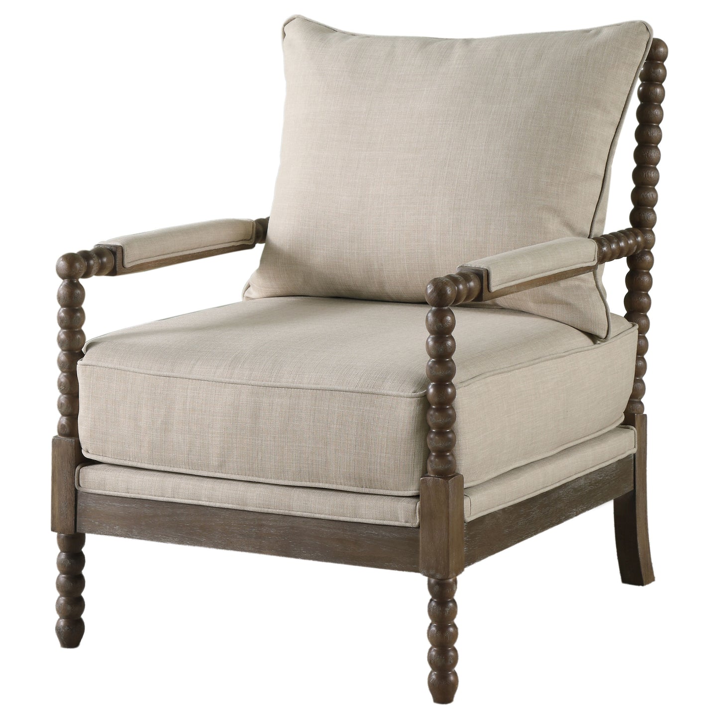 Sillón decorativo Bobbin tapizado Blanchett en beige y natural