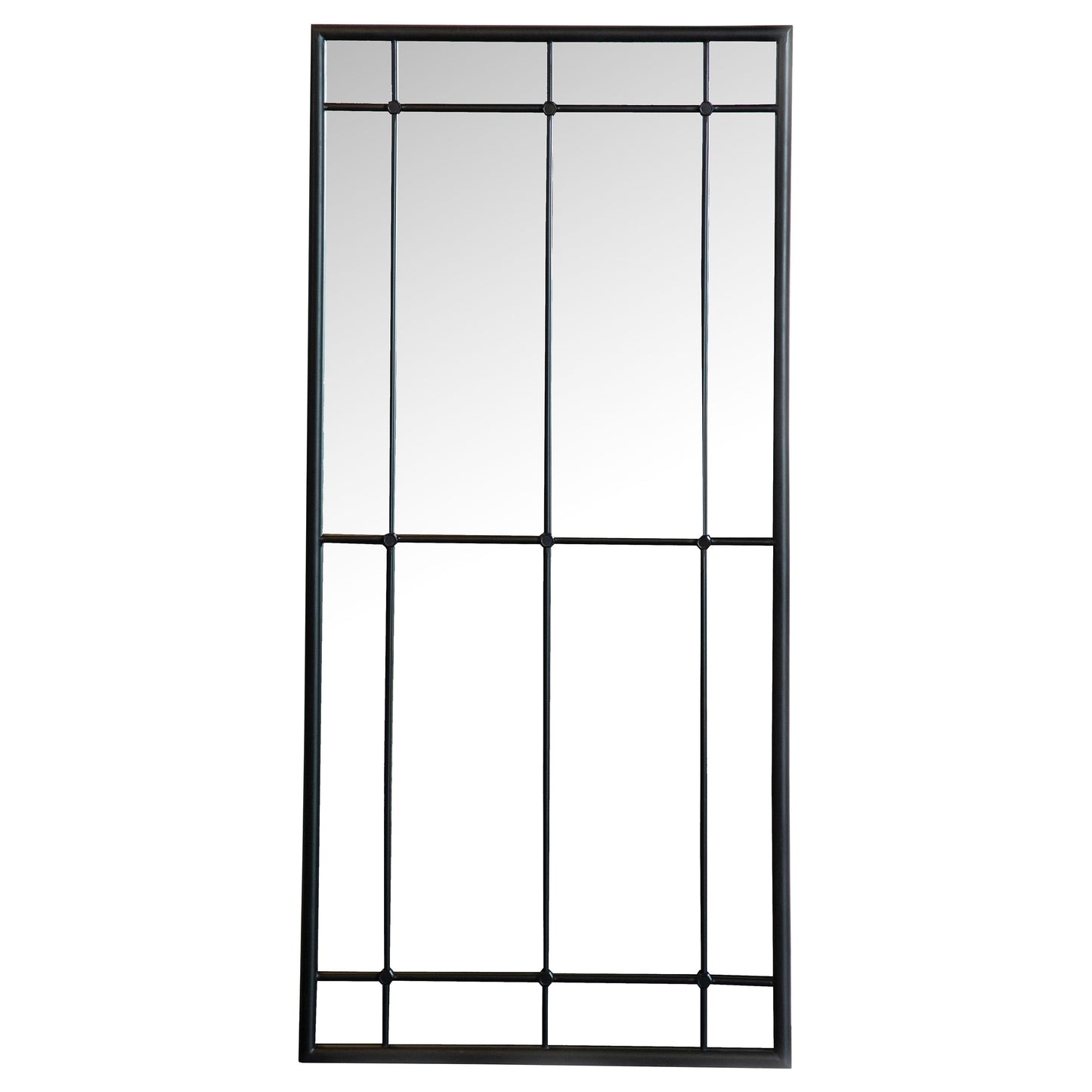 Espejo de pared Annetta de 24 x 52 pulgadas con ventana, color negro