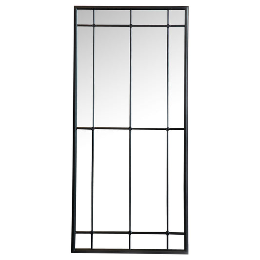Espejo de pared Annetta de 24 x 52 pulgadas con ventana, color negro