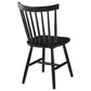 Silla de comedor auxiliar de madera Windsor Hollyoak negra (juego de 2)