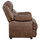 Sillón Ellington con brazos acolchados y tapizados, color marrón oscuro